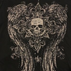 Biker Long Sleeve Embellished Burnout Light Shirt